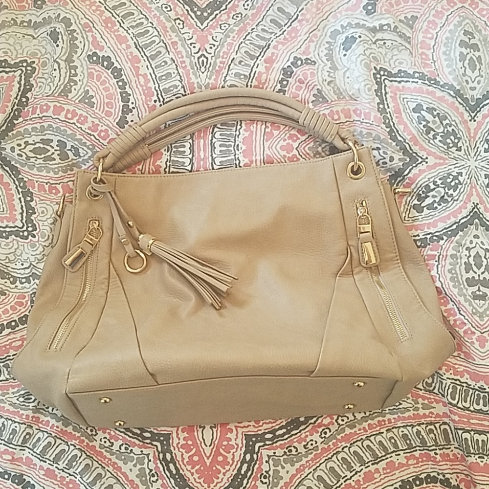 Tan leather purse